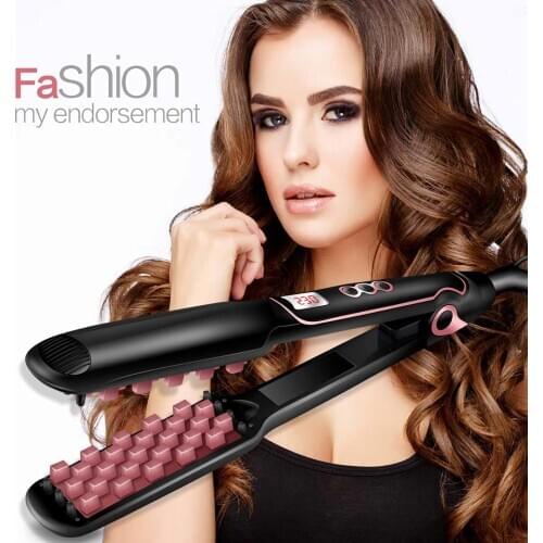 2 in 1 Hair Straightener Hot Comb Hair Volumizing Iron Crimper Waves Corn Brushes Hair Straightener Brush Comb
