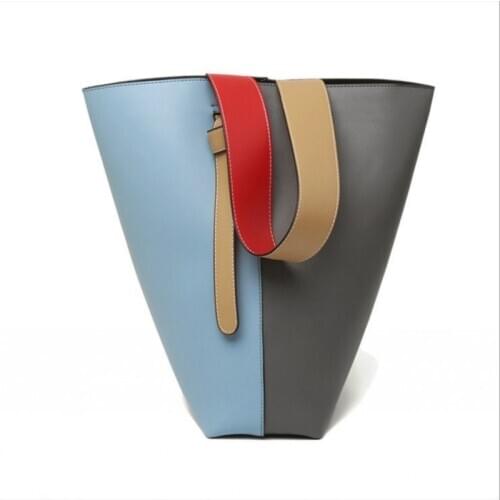 Luxury Quality Woman High Sling Bags New Fashion Match Color Shoulder Bag Female Brand Casual Large Capacity Bucket Bags