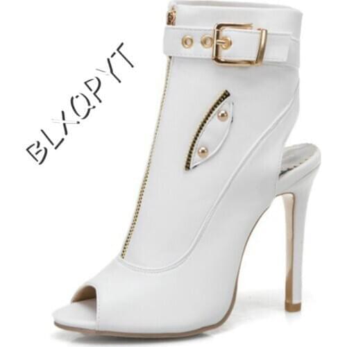 BLXQPYT New Women Ladies Gladiator Women Super Big Size Sandals Party Wedding Shoes chunky High Heels 11 Cm Pumps Shoes 3033