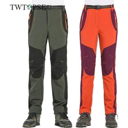 TWTOPSE Winter Cycling Pants Men Women Softshell Thermal Waterproof Sports Trousers Windproof Fleece Outdoor Bike Bicycle Pants