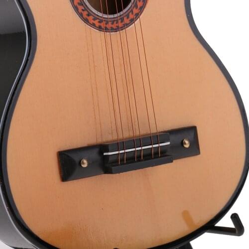 13cm Wood Guitar Musical Instrument Model For Action Figures Dolls