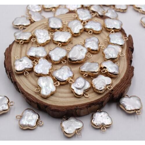 2pcs/lot Natural Freshwater Pearl Butterfly Connector Charms Beads For DIY Handmade Jewelry Making Accessories