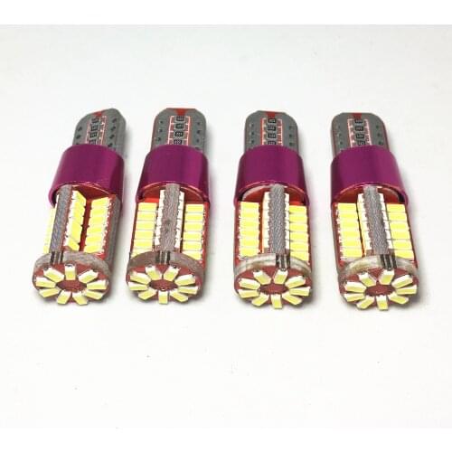 4PCS Car Bulb Light T10 W5W 194 led 57SMD Door License Plate Auto lamps Canbus OBC Interior Map Read Chips White Red Blue 12V