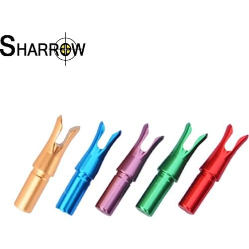 6pcs Archery Arrow Nocks Aluminum Alloy Arrow Tails DIY Knocks Diameter 6.2mm Replacement Hunting Shooting Accessories