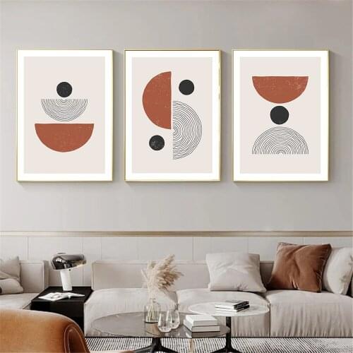 Abstract Arch Geometry Art Print Moon Sun Canvas Painting Modern Lines Poster Bohemia Wall Art Picture Living Room Home Decor