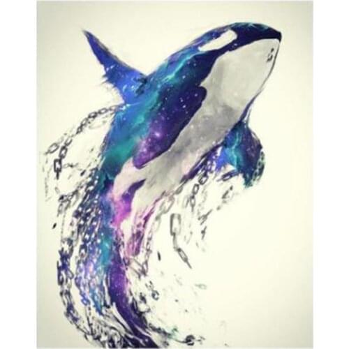 100% DIY 5D Diamond Painting Full Drill Animals Drawing Painted Whale Cross Stitch Embroidery Patterns Home Decoration BY683