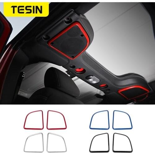 TESIN Car Stickers for Jeep Wrangler JK 2015-2017 Car Roof Speaker Decoration Cover for Jeep Wrangler JK Car Accessories Styling