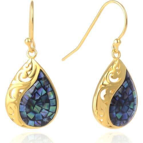 Beritafon 925 Sterling Silver Abalone Shell Pearl Earrings Gift for Women or Girls