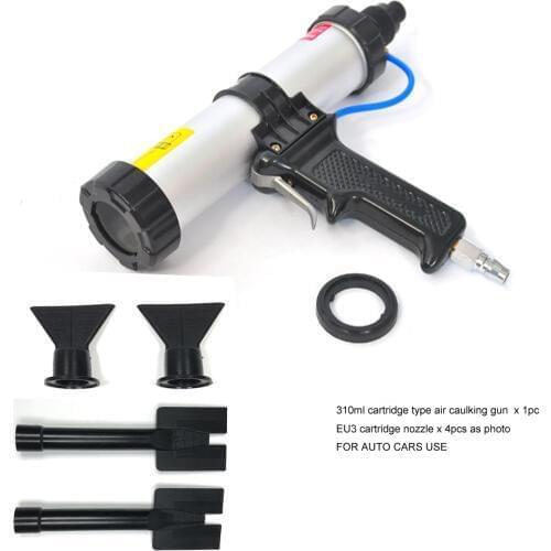 Free Shipping 310ml Cartridge Pneumatic Sealant Gun Air Caulking Gun for Auto Cars Use with the Metal Plate Plastic Nozzle