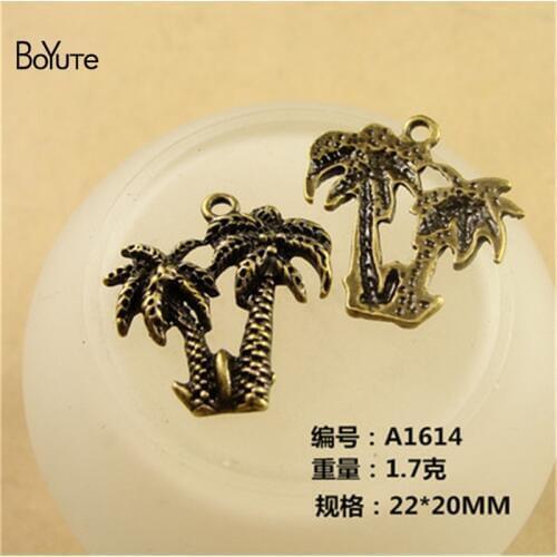 BoYuTe (50 Pieces/Lot) 22*20MM Zinc Alloy Tree Charms Antique Bronze Plated Metal Pendant Charms for Jewelry Findings Components