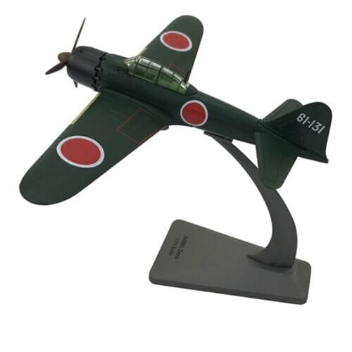 1:72 scale WWII Japan Navy A6M Zero fighter long-range aircraft Type 0 carrier fighter Alloy Diecast collectible model Display