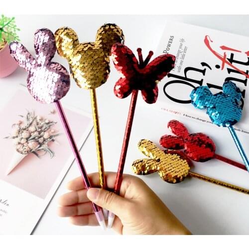 Ellen Brook 1 PCS 0.7mm Ballpoint Pen Originality Interest Paillette Animal Modeling School Office Supplies
