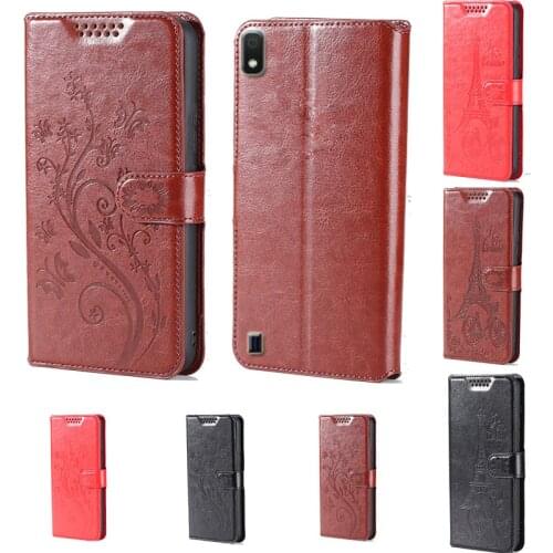 Intaglio icon butterfly flower Tower Flip Leather Wallet Phone Case For Samsung Galaxy A10 SM-A105F/DS Phone cover card slot