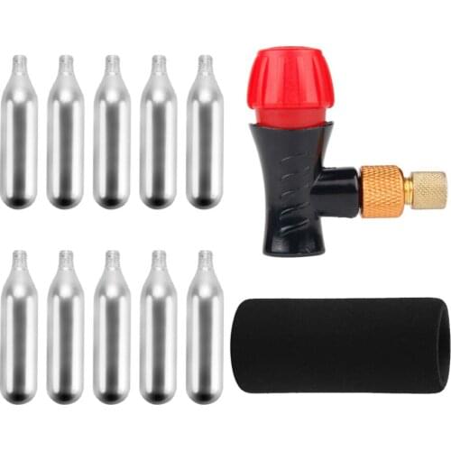 1 Set Co2 Inflator Kit Co2 Inflator 10pcs 16g Co2 Cartridges and Carrying Case