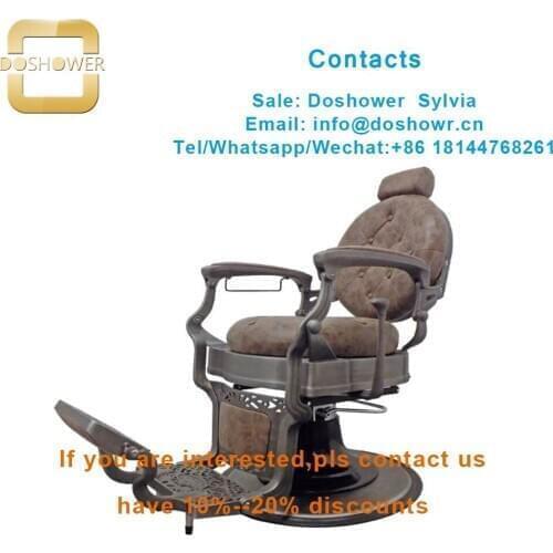 Brown classic barber chair with hair cutting chairs for barber chair shop furniture set