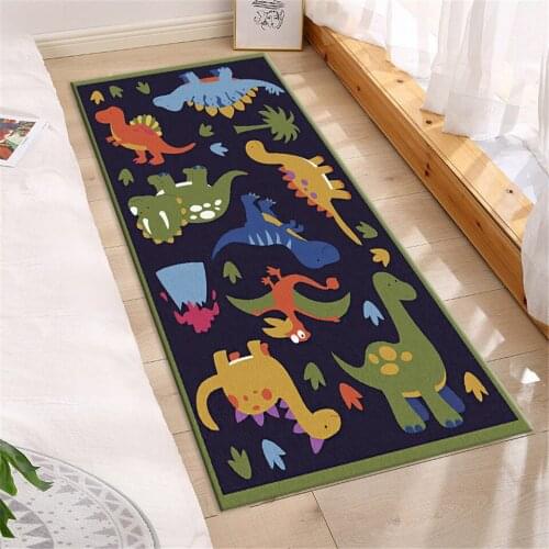 Cartoon Dinosaur Floor Mat Bedroom Boy Nordic Cute Bedside Mat Soft Flannel Bathroom Toilet Mat Doormat Anti-slip
