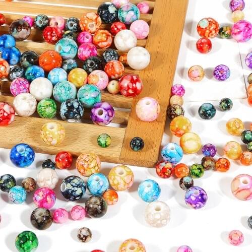8/10/12/14mm Round Acrylic Loose Spaced Beads DIY Craft Supplies Garment Sewing Beads Decration Accessories