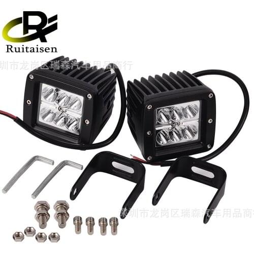Square 18w6 lamp work light off-road vehicle modified led front spotlight square inspection light car lights