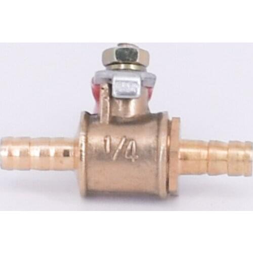 Brass 6/8/10/12mm Red Lever Handle Ball Valve Hose Barb Air Water Oil Flow Control Fitting