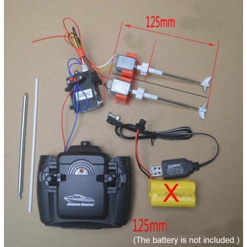 1Set 4ch RC Model Boat Kits Shaft+Bushing+Motor+Propeller+Remote Controller+Receiver Kit DIY Assembly Wireless Driven Set