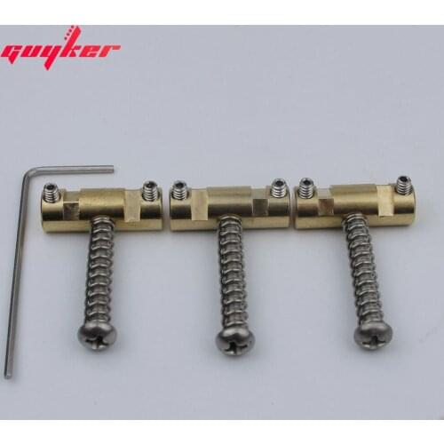 A Set Guitar Bridge Saddles (3 Pcs) fend vintage 52 62 Brass Compensated Saddles for TL Replacement Part