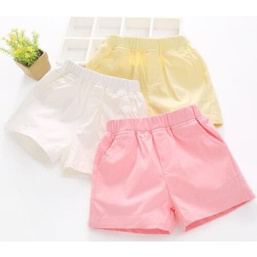 2021 Summer new childrens clothing girls shorts Korean casual stretch pants solid color fashion pants