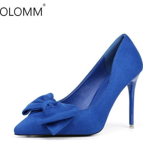 New Fashion Sweet Stiletto Super High Heel Suede Bow Womens Shoes Heels Women Pumps Women Shoes Sapato Feminino Womens Shoes