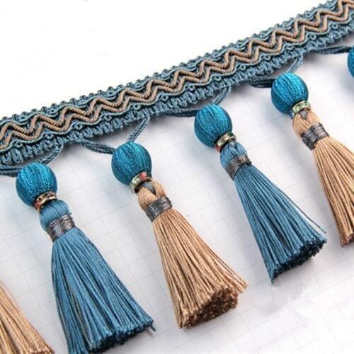 New 12M 11.5CM Width Lace Trim Curtain Garment Lamp Sofa Edge Tapestry Braid Lace Accessories Fringes Ribbon DIY Home Decor