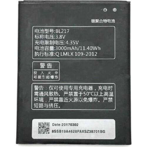 New BL-217 BL 217 BL217 Battery for Lenovo S930 S939 S938t+ 3.8V 3000mAh Smart Phone Li-Polymer Batteries Accumulators