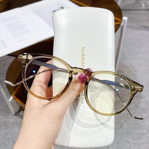 Retro Anti Blue Ray Computer Glasses Women Round Eye Glass Men Blue Light Blocking Fashion Eyewear Optical Frames