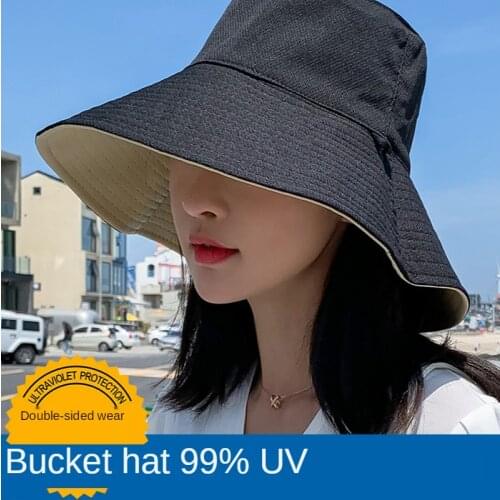 Fashion Casual Sun Bucket Hat Summer Womens Cap Wide Brim Foldable Anti-UV Flat Fisherman Cap Panama Female Hat Gorro Pescador