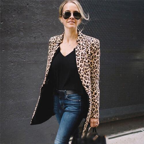 Sexy Ladies Blazer Leopard Print Blazer For Women Long Sleeve Coat Women Blazers For Office Plus Size Womens Blazers And Jackets