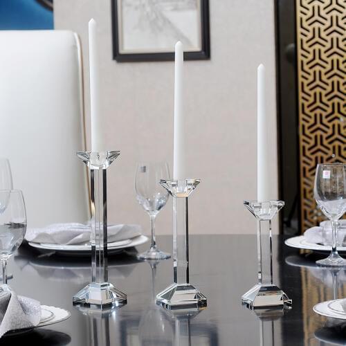 Modern Crystal Candle Holders Transparent Glass Centros De Mesa Para Boda Home Decor Wedding Centerpieces