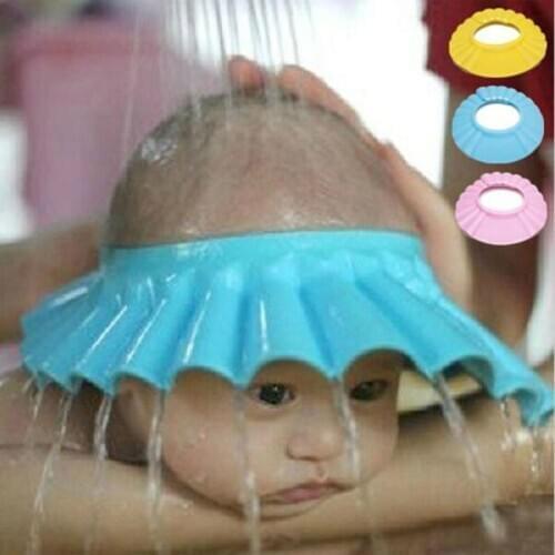 Adjustable baby Shower Cap Child Shampoo Caps Kid Bathing Waterproof Shield Hats Resizable Hat 3 Colors