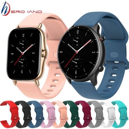 20mm 22mm watch strap For Amazfit GTS/2/2e/GTS2 Mini/GTR 42mm/47mm/GTR2/2e/stratos 2/3 Bracelet Strap Amazfit bip Watchband