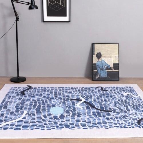 Blue Carpet for Living Room Nordic Style Bedroom Carpet Soft Fluffy Coffee Table Area Rug Kid Room Carpet Soft Play Mat Home
