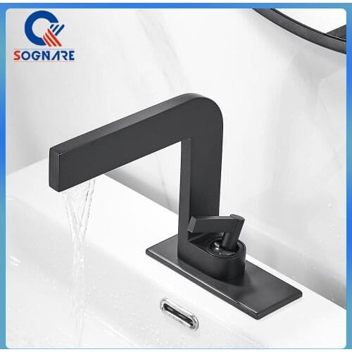 Basin Faucets Retro Industrial Style Matte Black Brass Crane Bathroom Faucet Hot and Cold Water Mixer Tap torneira Contemporary