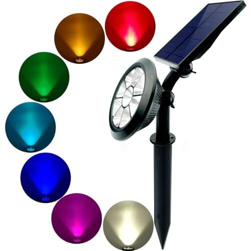 NEW LED Solar Light ABS Waterproof IP65 7 LED Solar Power Garden Lamp Spotlight Outdoor Lawn Landscape Lights Decor Spot Lights