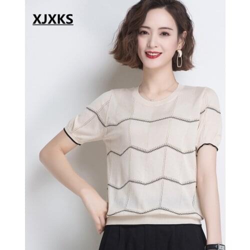 Женские базовые футболки XJXKS China At AliExpress