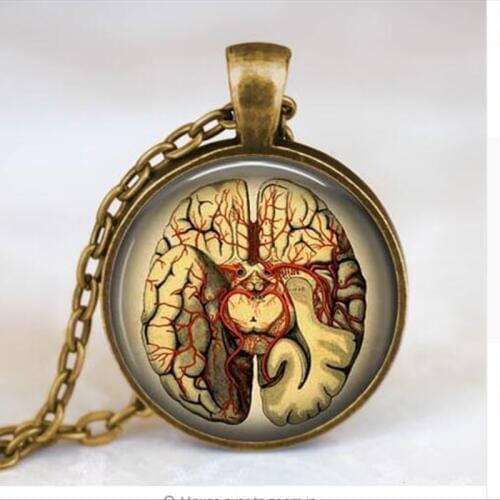 Wholesale Steampunk Jewelry Anatomical brain necklace pendant Gothic necklace science pendant biology medical student A-024 HZ1
