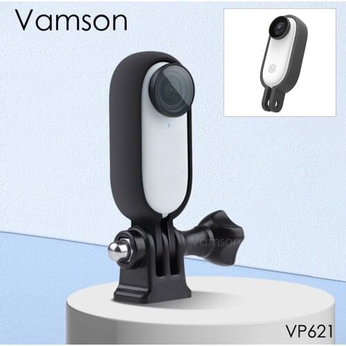 Vamson for Insta360 Go 2 Action Camera Protection Frame Case 1/4 Screw Mount Bracket for Insta 360 Go 2 Accessories VP621