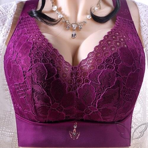 Coverage Bras for Women Lace Wire Free Underwear Plus Size Sexy Lingerie C D E Cup