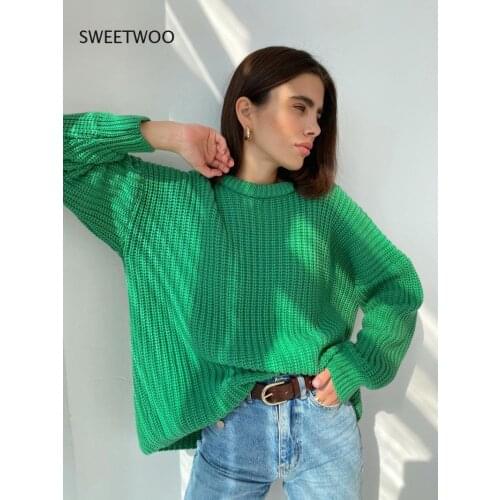 Autumn Winter Thickening Oversized Sweater Women Long Sleeve Casual Loose Pullovers Female Cashmere Solid Knitted Tops