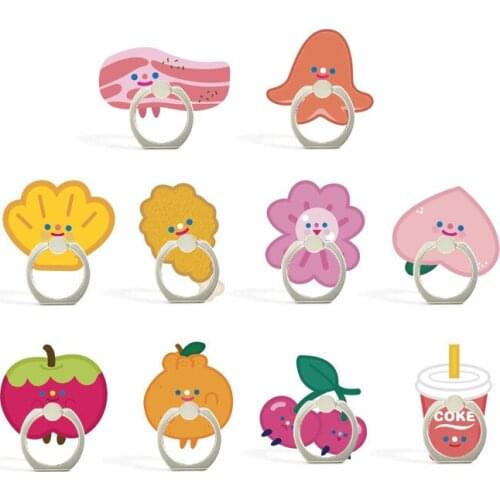 8 Styles Cute Pork Belly Peach Fruit Phone Holder Ring Mobile Phone Stand Cookies Finger Phone Ring Holder support celular