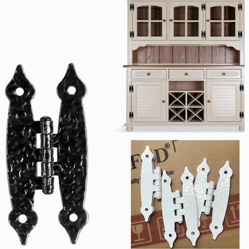 10 Pcs Black Antique Iron H Cabinet Hinge Hammercraft Flush Door Hinge 3-7/16 by 1-9/16 inch Door Luggage Hinges Boxes H Hinges