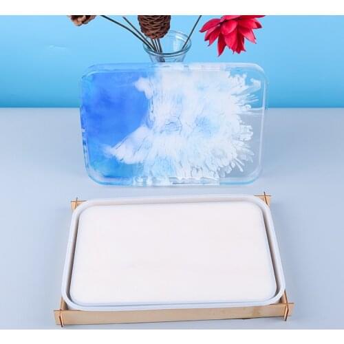 29.5*20.5cm Silicone Square Coaster Cup Tray Artist Round Petri Dish Epoxy Resin Molds