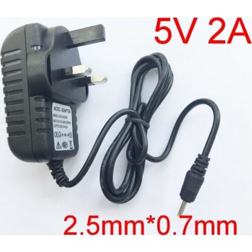 50PCS 5V 2A AC 100V-240V Converter Adapter DC 2000mA IC Power Supply 10W UK Plug DC 2.5mm x 0.7mm for Android 7" - 10" Tablet PC