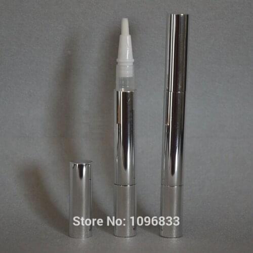 50pcs/Lot, 3G 3ML Cosmetic Dispenser Pen Silver Color, High Quality Cosmetic Twist Pen, Nail Oil Polish Pen, Empty Concealer Pen