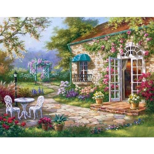 5D DIY Diamond mosaic diamond embroidery Embodiment of the garden A flower shop embroidered Cross Stitch Home decoration Gift BK