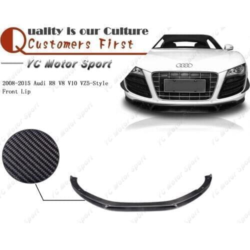 Car Accessories Carbon Fiber VZ5-Style Front Lip Fit For 2008-2015 R8 V8 V10 Front Bumper Lower Splitter